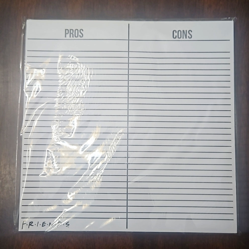 FRIENDS Pros and Cons Notepad